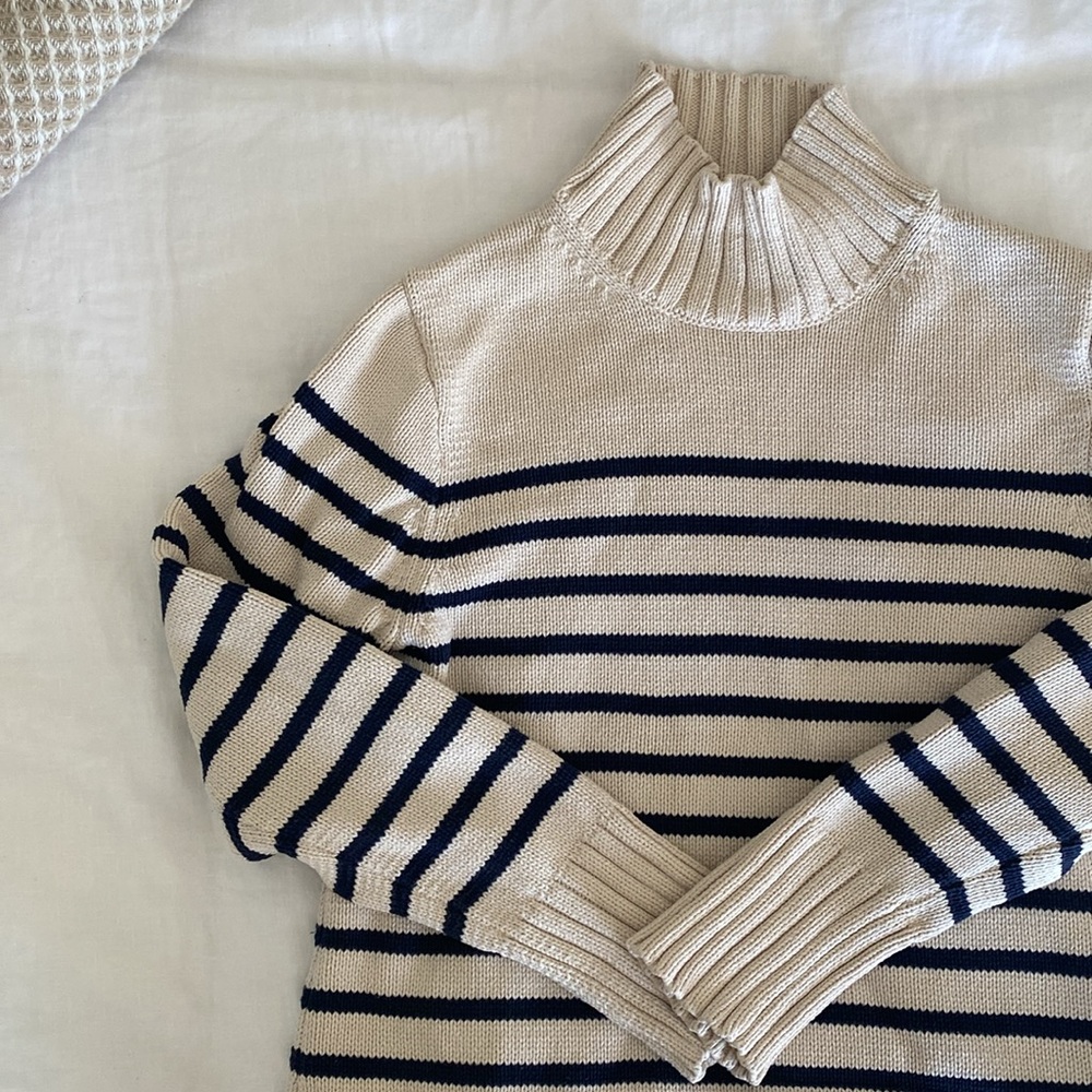 J Crew Cotton Mockneck Sweater / size S